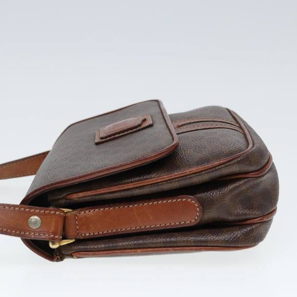 CELINE Macadam Canvas Shoulder Bag PVC Leather Brown Auth 79666 - Picture 4 of 16